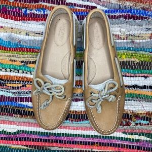 Sperry Boat Shoes Tan Size 8 Scuffs In Pictures